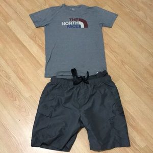 Northface shirt size medium shorts large